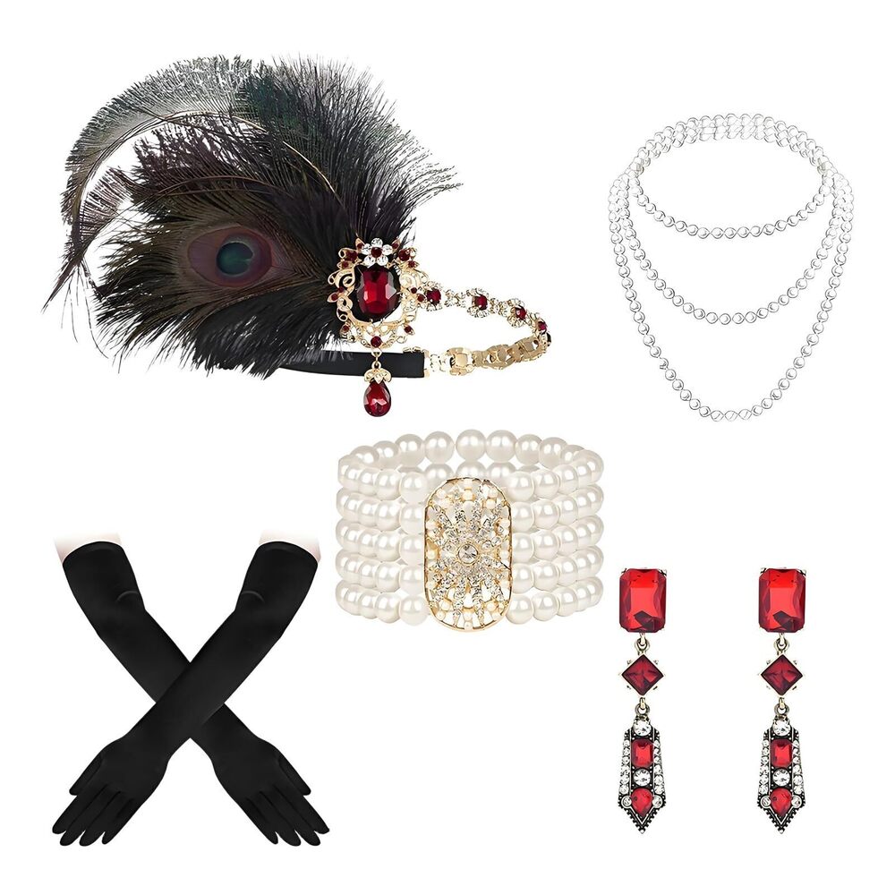 8852 Feather Headdress Red